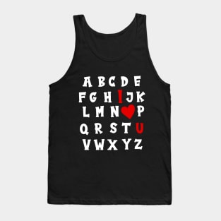 Alphabet Love Shirt Shirt | ABC I love you Shirt, Teacher Valentines Day Shirt, Valentines Days Gift for Teacher Tank Top